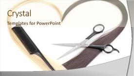  Presentation with hair - Presentation theme featuring shiny blond and brown hair background and a cream colored foreground