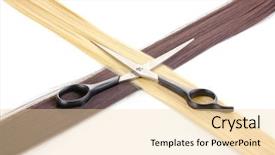  Presentation with blackwomen hair care - Presentation design with shiny blond and brown hair background and a  colored foreground