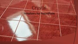  Presentation with reflecting - PPT layouts with shiny-blue-tiled-bathroom-floor background and a red colored foreground