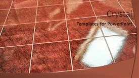  Presentation with reflecting - Cool new PPT theme with shiny-blue-tiled-bathroom-floor backdrop and a red colored foreground