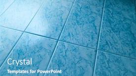 Presentation with light blue - Presentation design enhanced with shiny-blue-tiled-bathroom-floor background and a teal colored foreground