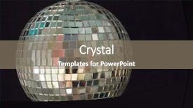  Presentation with disco ball - Presentation theme enhanced with shiny disco ball on black background and a gray colored foreground