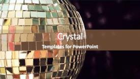  Presentation with disco ball - Theme featuring shiny disco ball on black background and a coral colored foreground