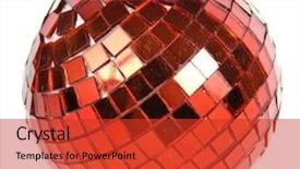  Presentation with disco ball - Cool new slide set with shiny disco red ball isolated backdrop and a red colored foreground