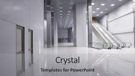  Presentation with elevators - Colorful slide deck enhanced with shiny floor - elevators in hall of modern backdrop and a light gray colored foreground