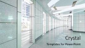  Presentation with modern school building - Amazing theme having shiny floor - long walkway in modern building backdrop and a light gray colored foreground