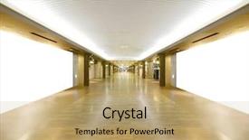  Presentation with rustic wood wooden frame - Beautiful PPT theme featuring shiny floor - long wooden walkway in underground backdrop and a coral colored foreground