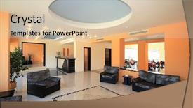 Presentation with luxury hotel - PPT layouts featuring shiny floor - luxury hotel lobby reception area background and a lemonade colored foreground