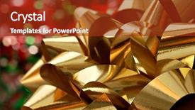  Presentation with shiny gold - PPT theme having shiny-gold-gift-bow background and a tawny brown colored foreground