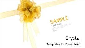  Presentation with shiny gold - Cool new PPT layouts with shiny gold ribbon on white backdrop and a white colored foreground