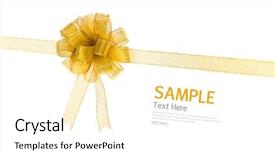  Presentation with shiny gold - Audience pleasing presentation design consisting of shiny gold ribbon on white backdrop and a  colored foreground