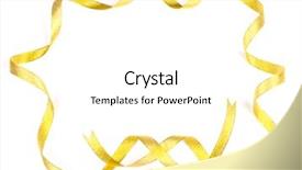  Presentation with shiny gold - Amazing theme having shiny gold satin ribbon frame backdrop and a white colored foreground