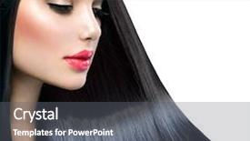  Presentation with black healing - PPT theme having shiny hair isolated on white background and a gray colored foreground