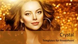  Presentation with shiny gold - Presentation design consisting of healthy long volume hair wave background and a gold colored foreground