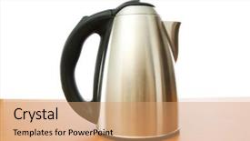  Presentation with shiny - Colorful presentation theme enhanced with shiny kettle isolated on the white background backdrop and a coral colored foreground