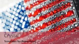  Presentation with america flag - PPT theme having shiny-metal-us-american-flag and a red colored foreground
