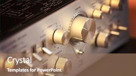  Presentation with shiny - Amazing presentation theme having toggle - vintage stereo amplifier shiny metal backdrop and a coral colored foreground