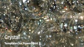  Presentation with disco balls - Theme having shiny mirrored disco balls background and a dark gray colored foreground