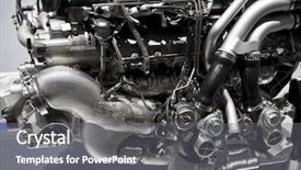  Presentation with combustion engine - Audience pleasing presentation theme consisting of shiny new internal combustion engine backdrop and a gray colored foreground
