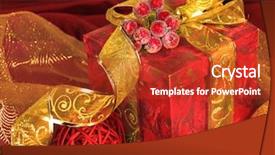  Presentation with shiny - Cool new presentation theme with shiny present box on textile backdrop and a  colored foreground