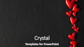  Presentation with dark green and red - Cool new PPT theme with shiny red hearts on dark backdrop and a  colored foreground