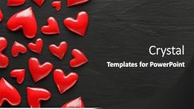  Presentation with dark space - Cool new slides with shiny-red-hearts-on-dark backdrop and a dark gray colored foreground