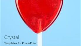  Presentation with lollipop - Audience pleasing slides consisting of shiny-red-lollipop backdrop and a light blue colored foreground