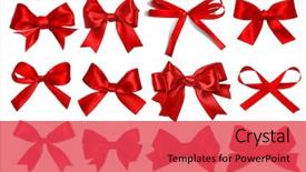  Presentation with satin - Theme with shiny red satin ribbon background and a red colored foreground