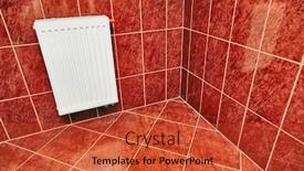  Presentation with reflecting - PPT layouts with shiny red tiled bathroom background and a red colored foreground