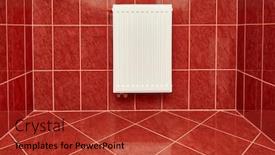  Presentation with reflecting - Beautiful PPT theme featuring shiny-red-tiled-bathroom backdrop and a red colored foreground