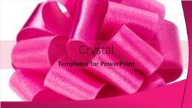  Presentation with pink satin - Theme consisting of shiny satin ribbon bow in pink color isolated on white background close up background and a red colored foreground