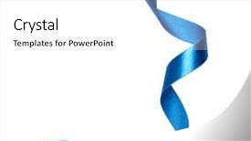  Presentation with blue ribbon - Theme featuring shiny satin ribbon in blue background and a white colored foreground