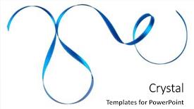  Presentation with blue ribbon - Slides with shiny satin ribbon in blue background and a  colored foreground