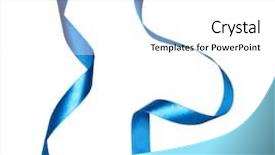  Presentation with healthcare dark blue ribbon - PPT theme featuring shiny satin ribbon in blue background and a  colored foreground