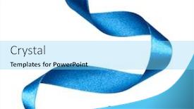  Presentation with blue ribbon - Cool new presentation theme with shiny-satin-ribbon-in-blue backdrop and a arctic colored foreground