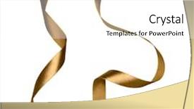  Presentation with design teal color - PPT theme consisting of shiny satin ribbon in brown background and a  colored foreground