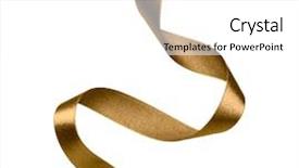  Presentation with shiny - Slide set with shiny satin ribbon in brown background and a  colored foreground