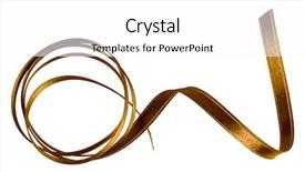  Presentation with satin - Presentation theme with shiny satin ribbon in brown background and a  colored foreground