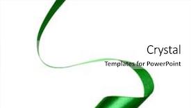  Presentation with ribbon green - Colorful presentation design enhanced with shiny satin ribbon in green backdrop and a  colored foreground