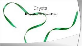  Presentation with ribbon green - PPT theme with shiny-satin-ribbon-in-green background and a white colored foreground