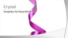  Presentation with satin - Presentation theme enhanced with shiny satin ribbon in lilac color isolated on white background close up background and a white colored foreground