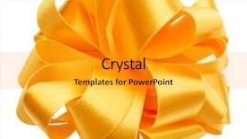  Presentation with yellow color - Audience pleasing slide deck consisting of shiny satin round ribbon bow backdrop and a  colored foreground