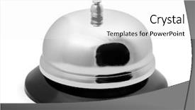  Presentation with bell service - Theme enhanced with shiny service ring bell isolated background and a white colored foreground