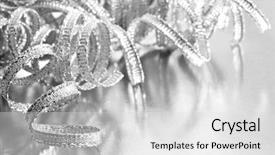  Presentation with curling - Amazing PPT theme having shiny silver curling ribbon backdrop and a light gray colored foreground
