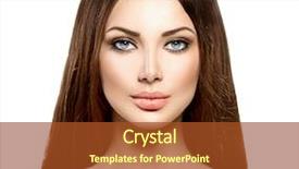  Presentation with skincare - Colorful slide deck enhanced with shiny smooth brown hair backdrop and a tawny brown colored foreground