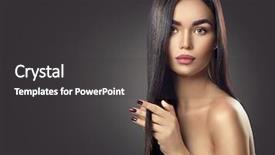  Presentation with long hair - Beautiful PPT theme featuring shiny straight hair hairstyle cure backdrop and a dark gray colored foreground