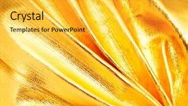  Presentation with shiny gold - Slide deck featuring shiny surface of gold photo reflector background and a yellow colored foreground