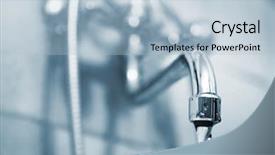 Presentation with water faucet - PPT theme consisting of shiny water faucet background and a  colored foreground
