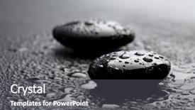  Presentation with water splash on black - Cool new theme with shiny zen stones with water backdrop and a dark gray colored foreground