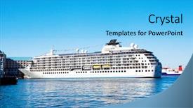  Presentation with cape town - Theme featuring ship anchored in cape town background and a cyan colored foreground